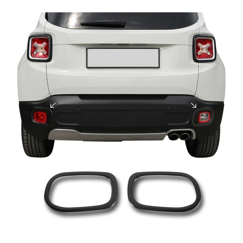 2015-2018 Jeep Renegade Rear Reflector Lamp Rim Frame Brushed Dark Steel