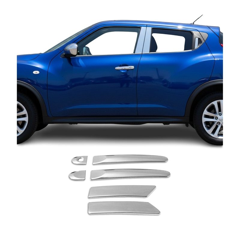 2011-2017 Nissan Juke Car Door Handle Cover Protector Stainless Steel Chrome 6 Pcs