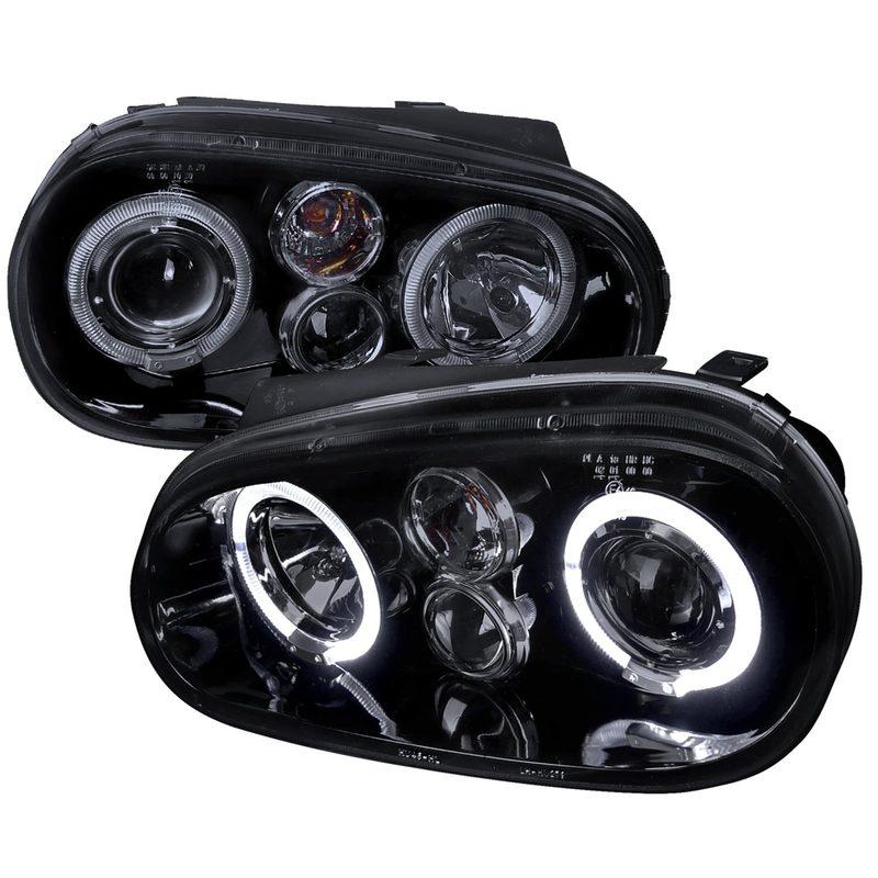 1999-2006 VW Golf Mk4 GTI/R32 Cabrio Dual Halo Projector Headlights Black