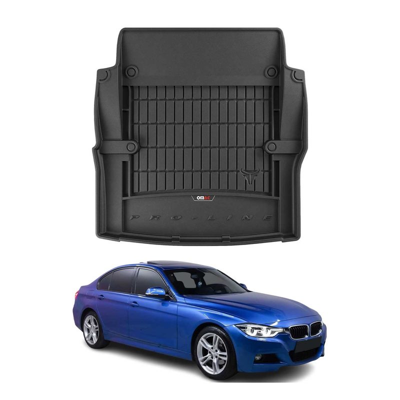 2012-2019 BMW 3 Series F30 Sedan M3 F80 Premium Cargo Liner Trunk Mat All Weather Heavy Duty Black
