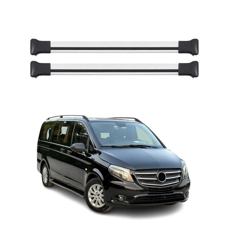 Roof Rack Cross Bars Luggage Carrier for Mercedes Metris 2016-2024 Gray 2Pcs