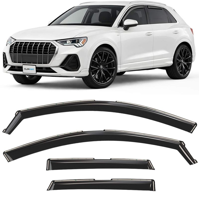 Clim Art Wind Deflectors for Audi Q3 2019-2026 In-channel Dark Smoke 4Pcs