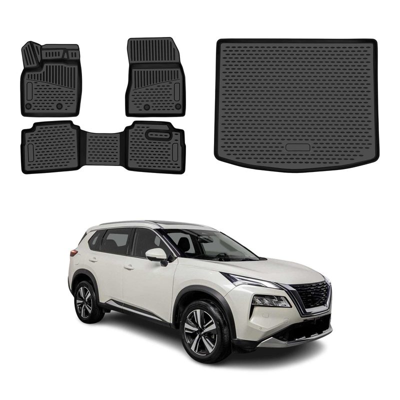 OMAC Floor Mats & Cargo Liners for Nissan Rogue T33 2021-2026 Black
