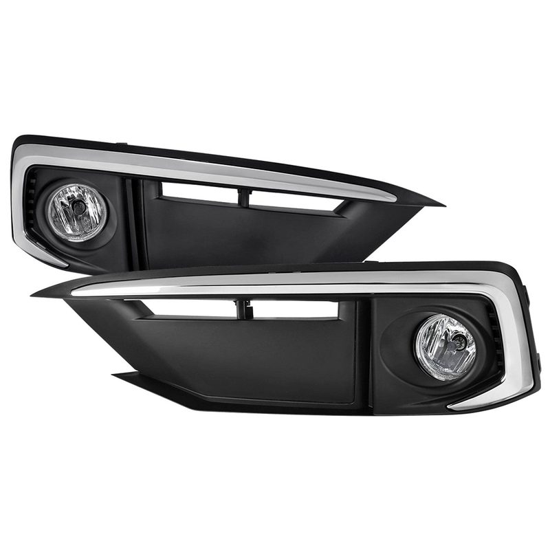 2019-2020 Honda Civic Sedan/Coupe H8 Fog Lights Kit Chrome/Clear Lens