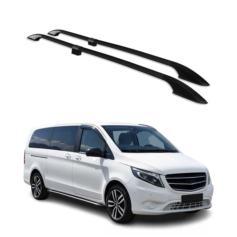 2016-2024 Mercedes Metris Long Wheel Base Roof Rack Rails Side Rails Black