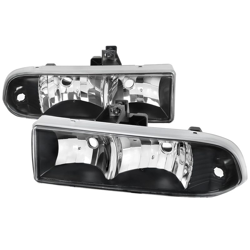 1998-2004 Chevy S10/Blazer Factory Style Headlights Matte Black/Clear Lens