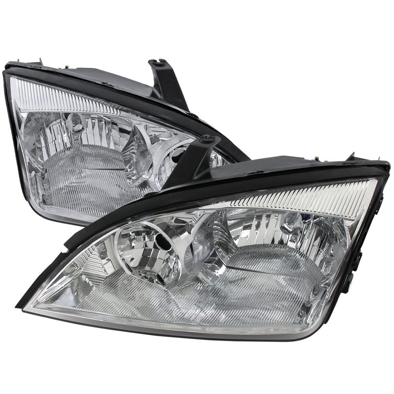 2005-2007 Ford Focus Factory Style Headlights Chrome Housing/Clear Lens