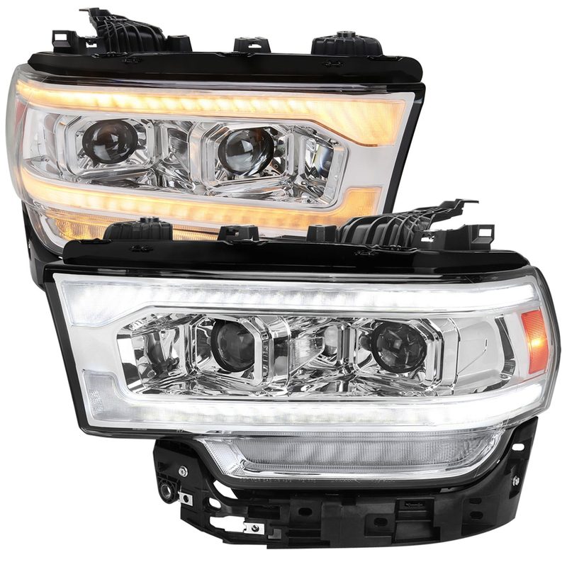 2019-2024 Dodge RAM 2500/3500/4500/5500 LED Signal Projector Headlights Chrome