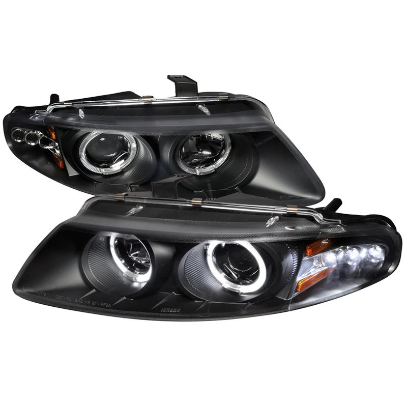 1997-2000 Dodge Avenger Chrysler Sebring Coupe Dual Halo Headlights Black