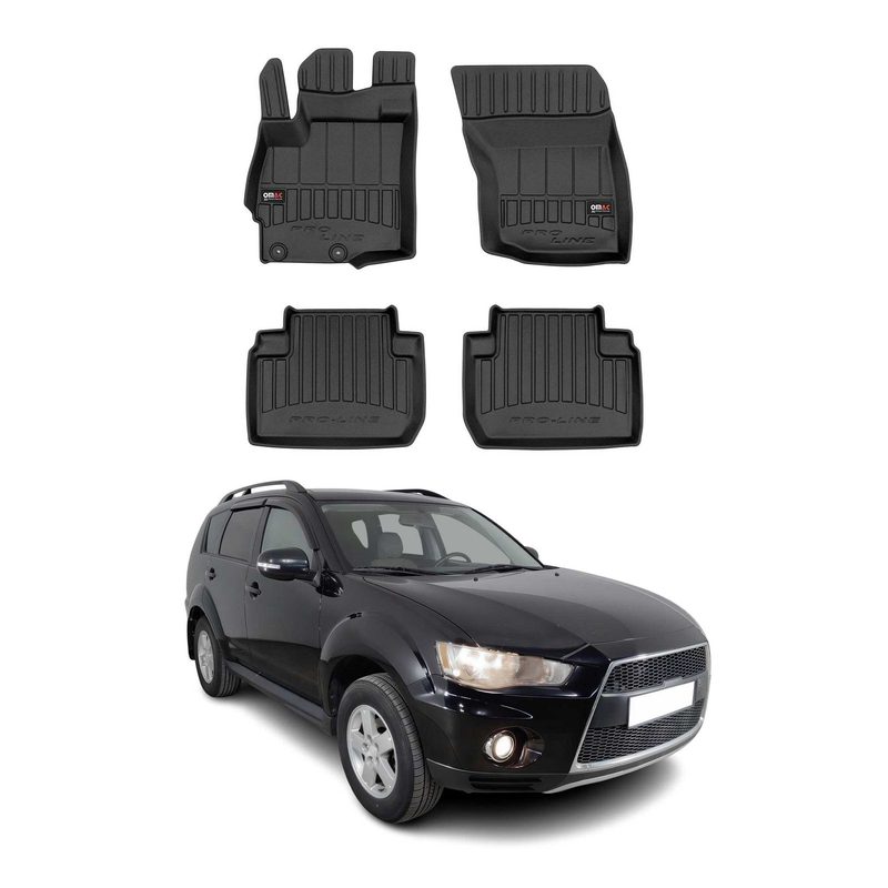 2007-2020 Mitsubishi Outlander Premium Floor Mats Liners Full Set All Weather Heavy Duty