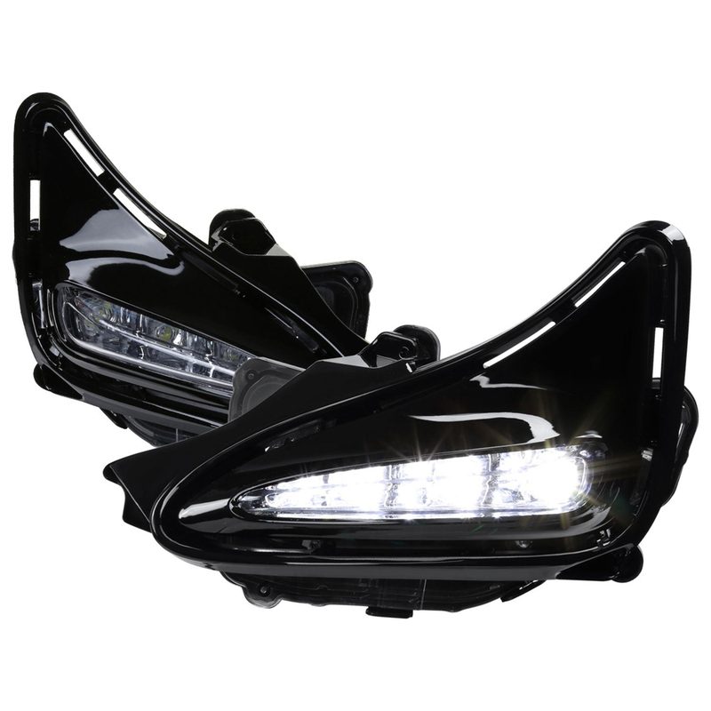 2017-2019 Toyota Corolla LED Fog Lights w/Switch & Wiring Harness Chrome/Clear