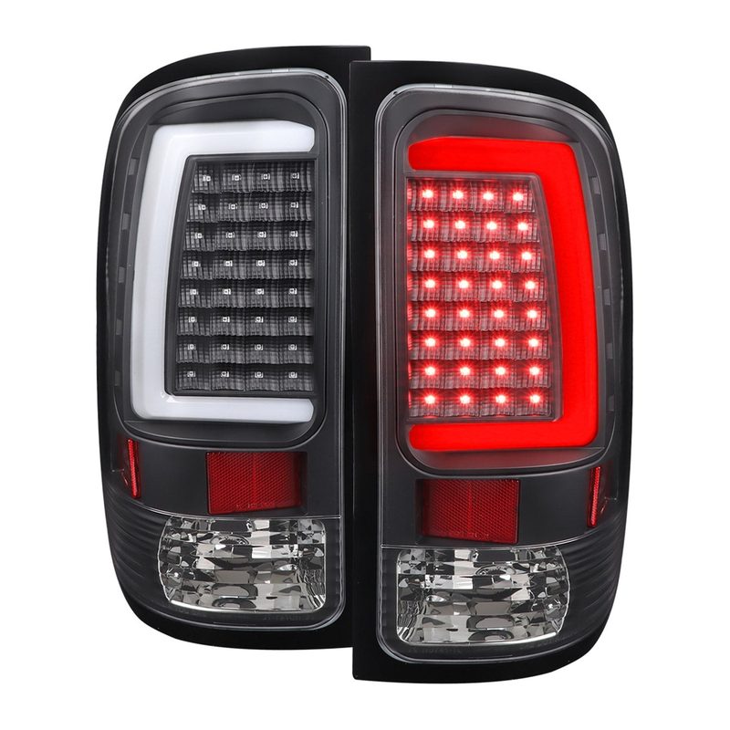 2007-2013 GMC Sierra 1500 2500HD 3500HD C-Bar LED Tail Lights Matt Black
