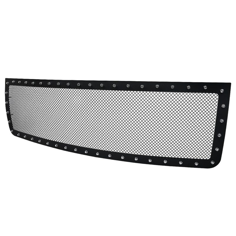 2007-2013 GMC Sierra 1500 NBS Rivet Style Black S.Steel Mesh Grille Insert