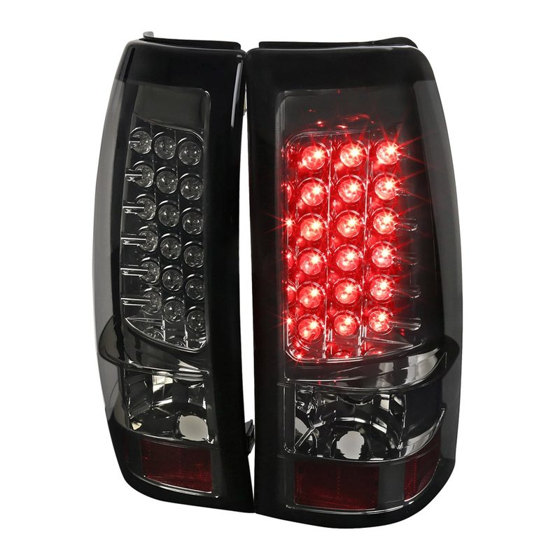 2003-2006 Chevrolet Silverado LED Tail Lights Chrome Housing/Smoke Lens
