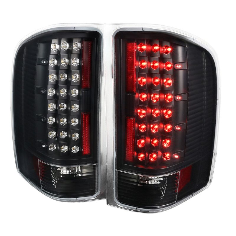 2007-2014 Chevy Silverado LED Tail Lights - OZ Matte Black/Clear Lens