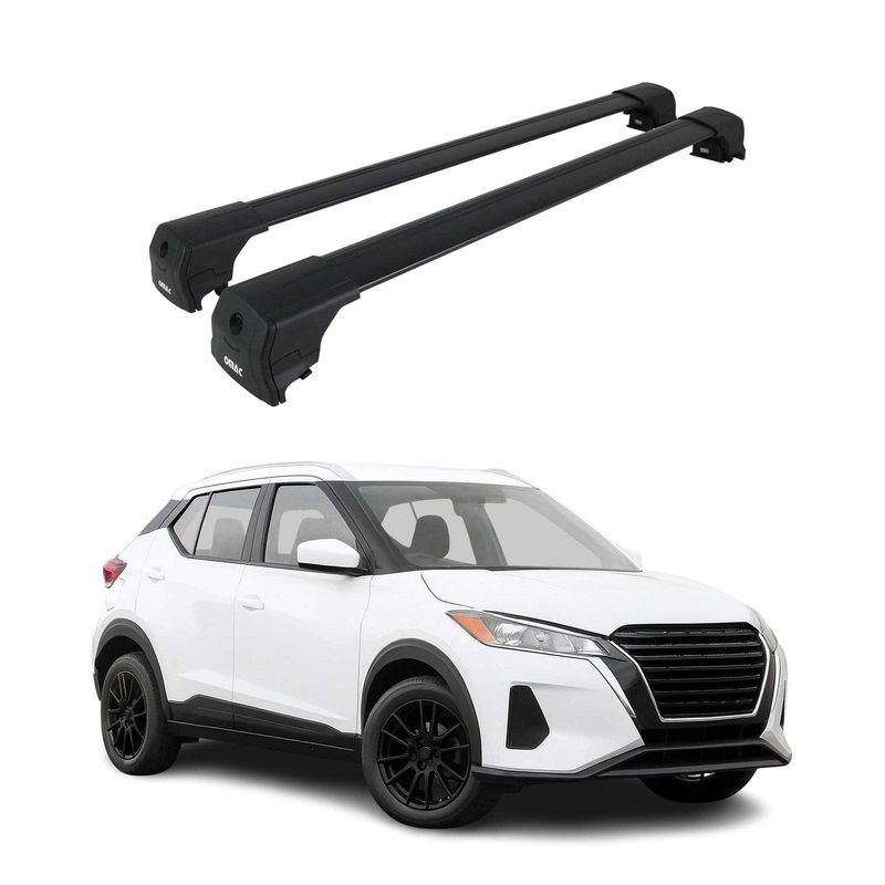 2025-2026 Nissan Kicks Play Roof Rack Cross Bars Luggage Carrier Alu Black 2Pcs