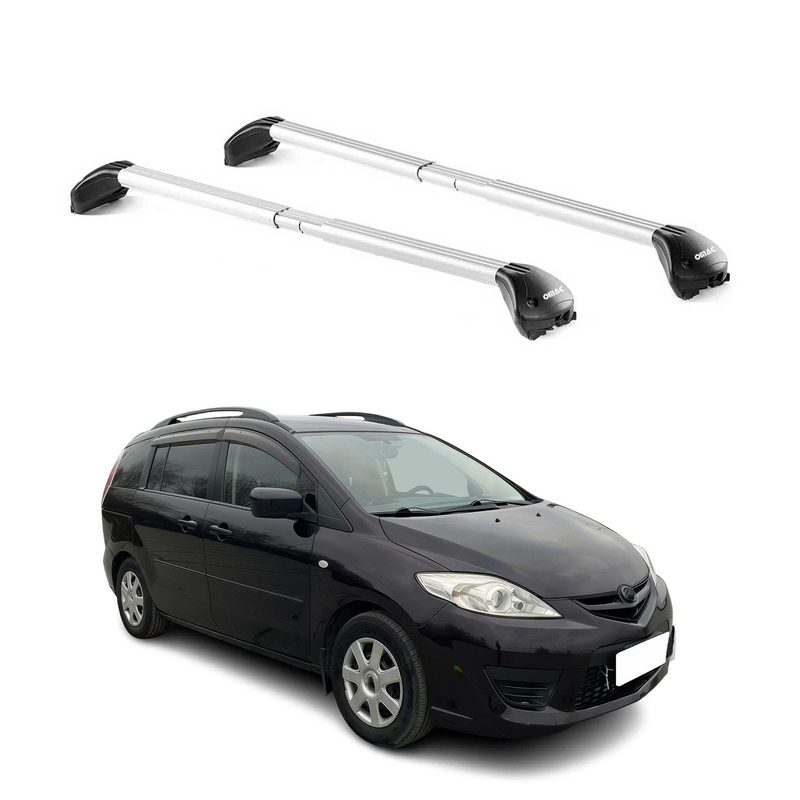 2006-2015 Mazda 5 Roof Rack Cross Bars Silver