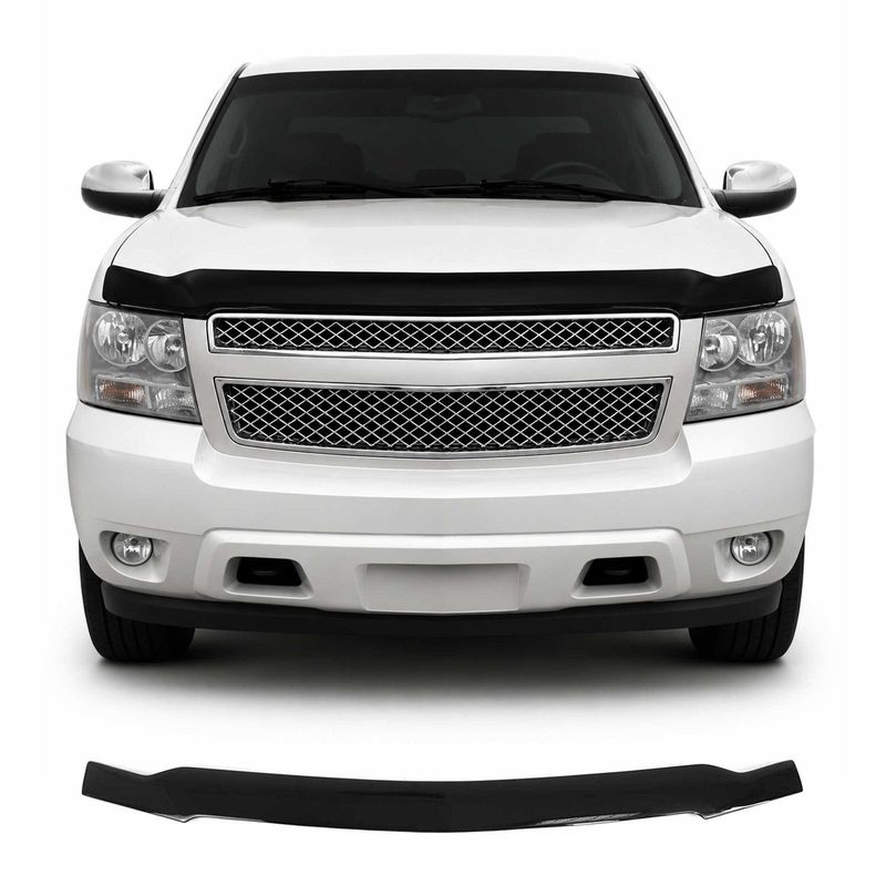 2007-2014 Chevrolet Tahoe Front Bug Shield Hood Deflector 1 Pc Smoke Stick Install