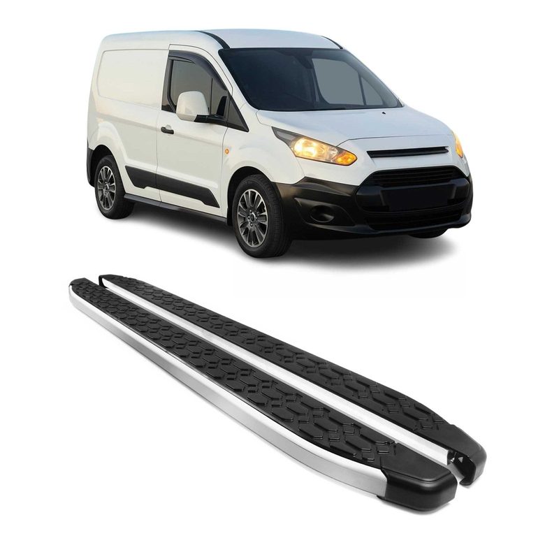 2014-2019 Ford Transit Connect L1 Short Running Boards Side Steps Silver & Black
