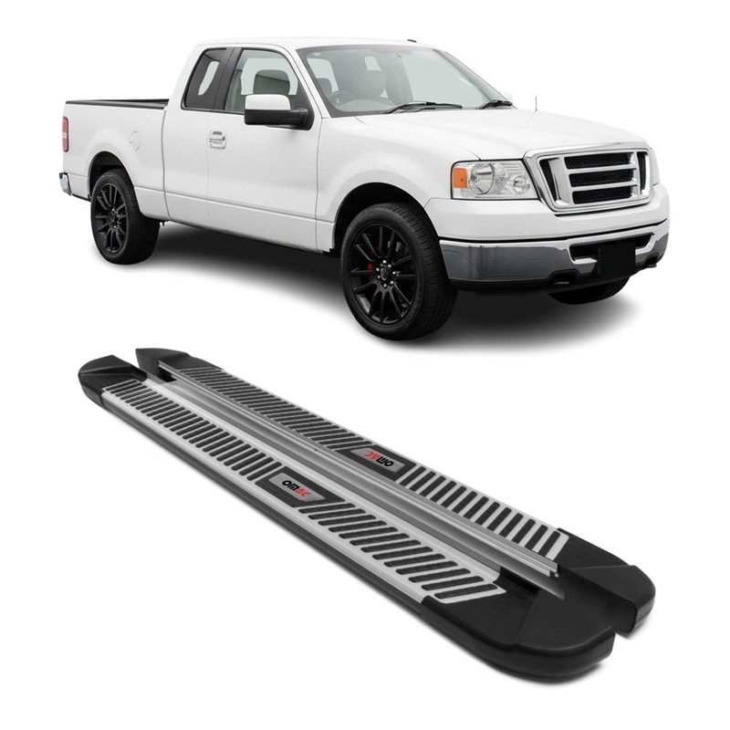 2004-2014 Ford F-150 Super Cab Nerf Bar Side Step Running Boards Alu 2x