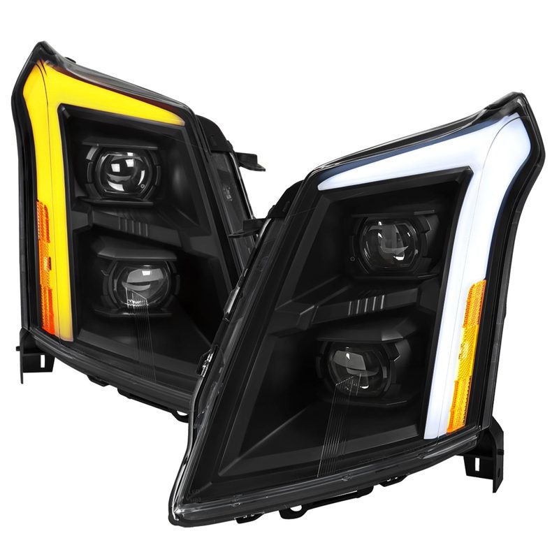 2010-2016 Cadillac SRX Full Sequential LED DRL Projector Headlights Matt Black