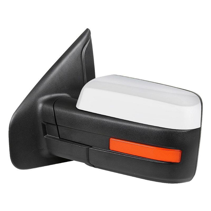 2007-2014 Ford F-150 Chrome Heated Side Mirror Amber Turn &Puddle Light Driver