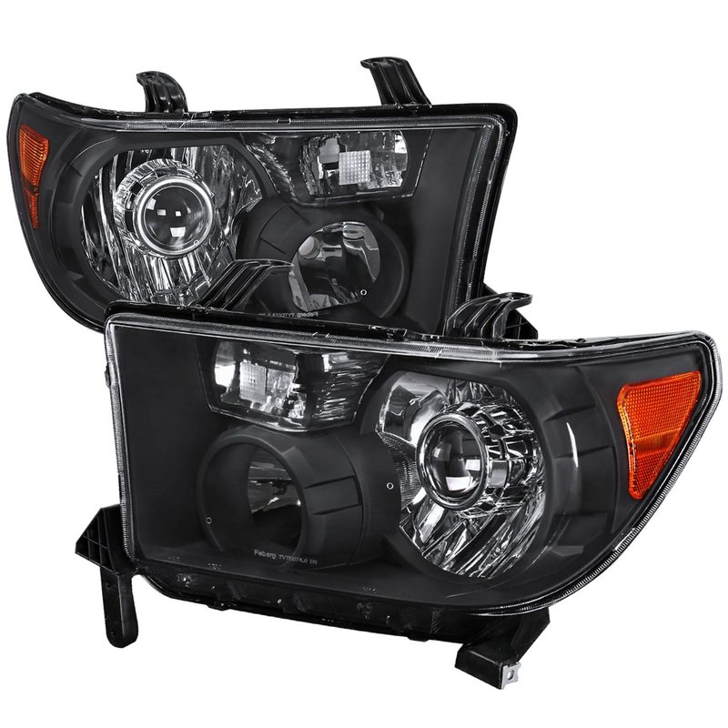 2007-2014 Toyota Tundra/Sequoia Retro Projector Headlights Matt Black/Clear