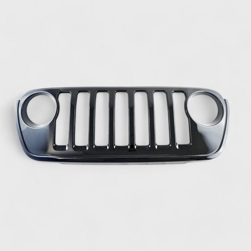 2023-2024 Jeep Gladiator Grille Overlay Gloss Black 1Pcs ABS Plastic