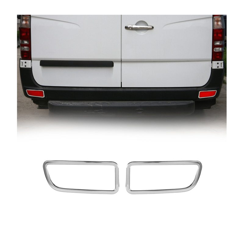 2014-2018 Mercedes Sprinter W906 Rear Reflector Lamp Rim Frame Silver Stainless Steel