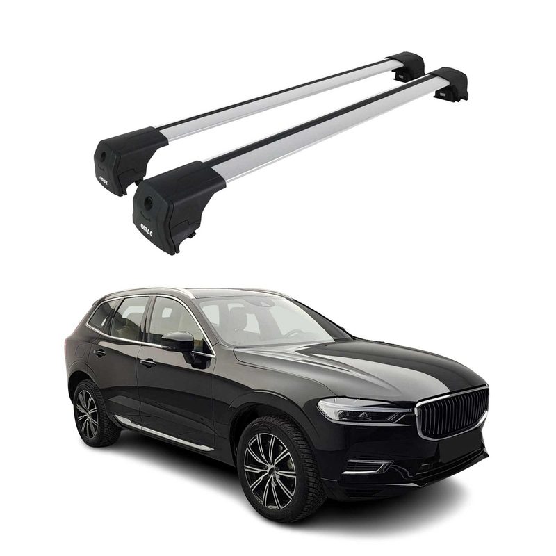 Aluminium Roof Racks Cross Bars Carrier for Volvo XC60 2018-2026 Gray 2Pcs