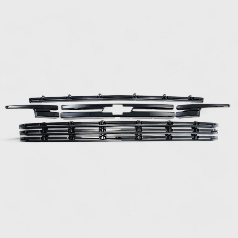 2021-2024 Chevrolet Suburban / Tahoe Grille Overlay Gloss Black 5Pcs ABS Plastic