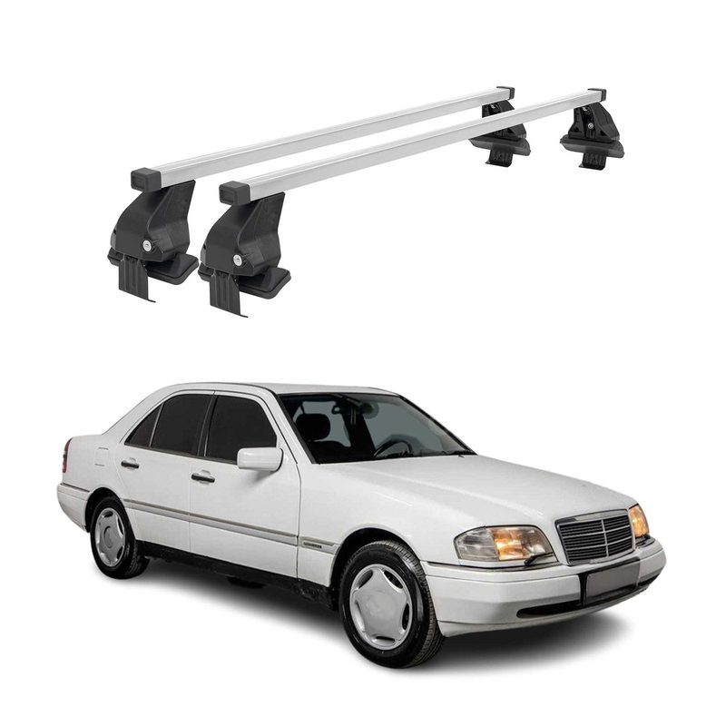 1995-2000 Mercedes C Class W202 Roof Rack Cross Bars Silver