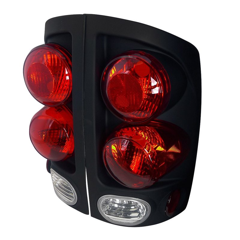 2002-2006 Dodge RAM Retro Style Tail Lights Matte Black Housing/Clear Lens