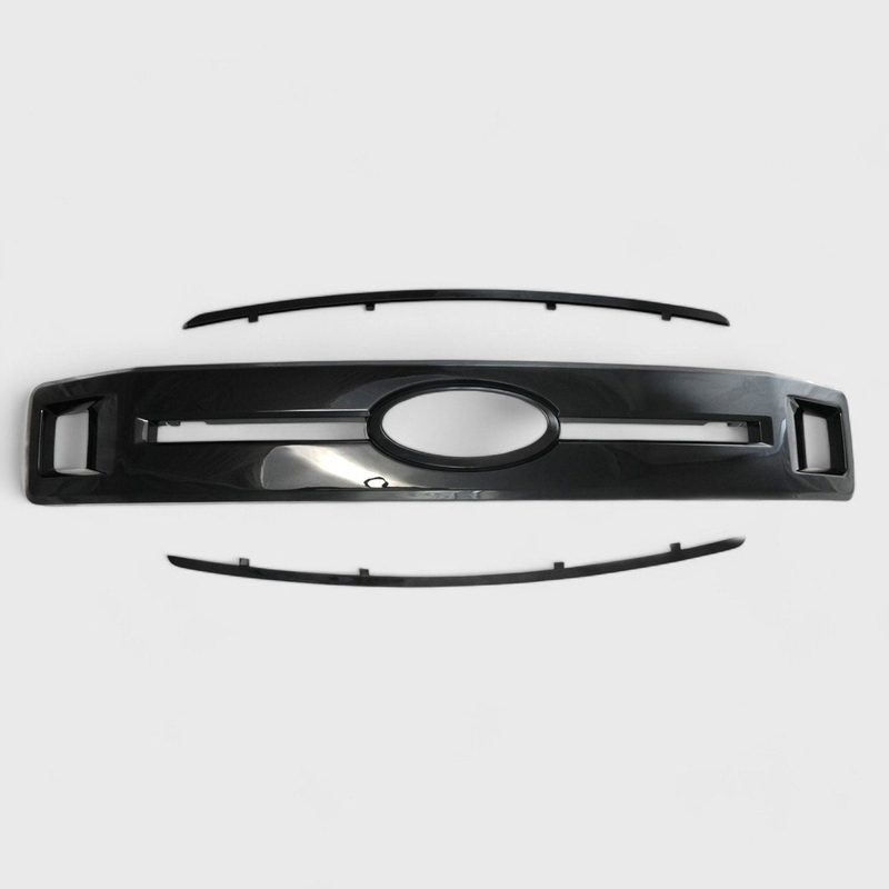 2018-2020 Ford F-150 Grille Overlay Gloss Black 3Pcs ABS Plastic