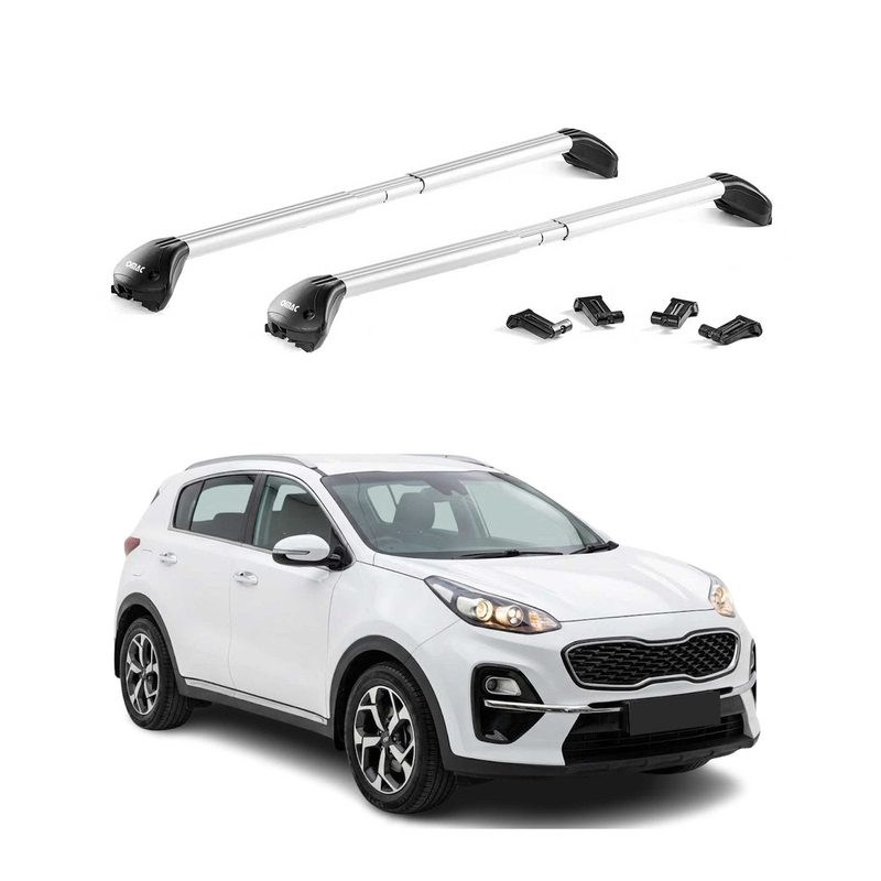 Roof Rack Cross Bars Luggage Carrier for Kia Sportage 4.gen 2017-2022 Silver 2x