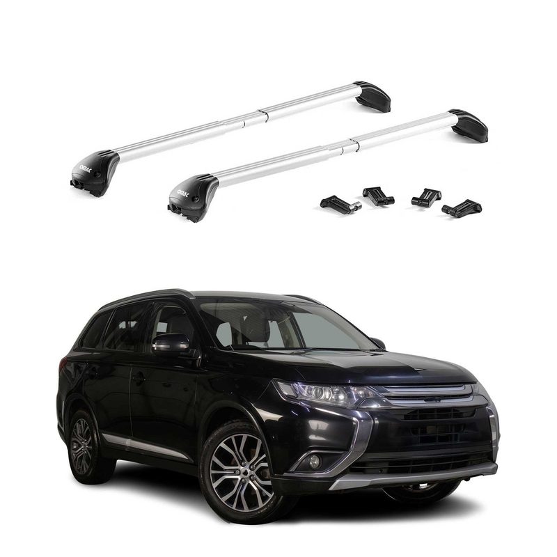Roof Rack Cross Bars Carrier for Mitsubishi Outlander 3.gen 2014-2021 Silver 2x