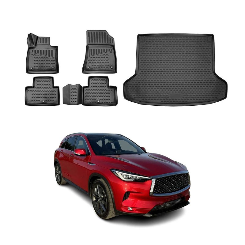 2019-2025 Infiniti QX50 Floor Mats & Cargo Liner Full Set All Weather Black