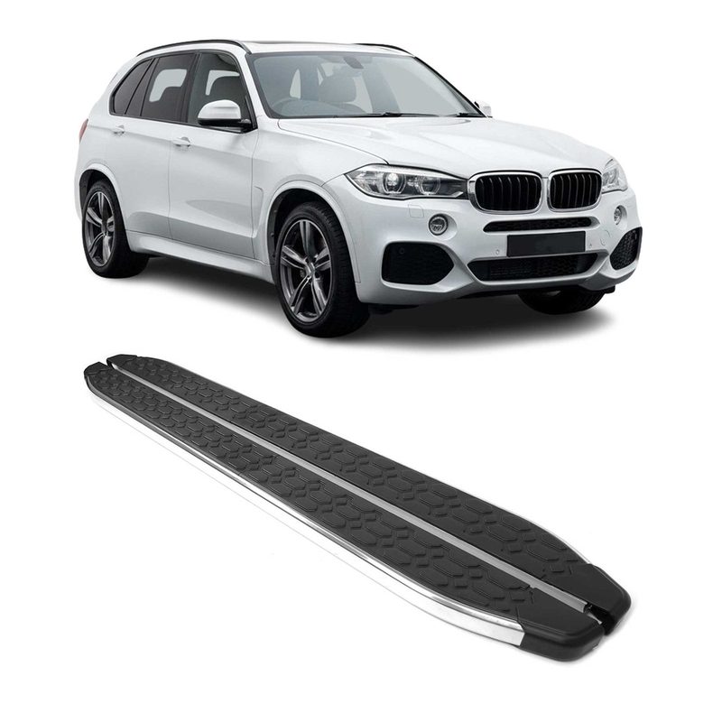 2014-2018 BMW X5 F15-F85 Running Boards Side Steps Silver & Black