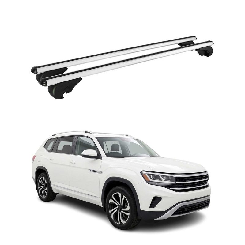 Lockable Roof Rack Cross Bars Carrier for Volkswagen Atlas 2018-2026 TÜV Gray 2x