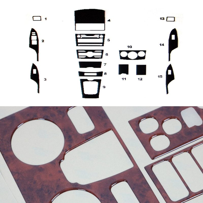 2009-2013 Toyota Corolla Sedan Wooden Look Dashboard Console Trim Kit 15 Pcs