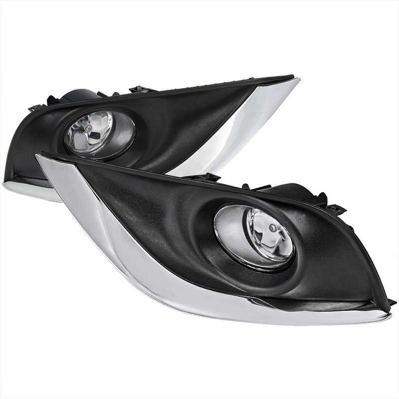 2015-2017 Nissan Versa Sedan H11 Fog Lights Kit Chrome Housing/Clear Lens
