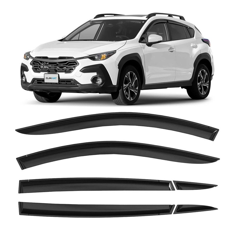 Clim Art Wind Deflectors for Subaru XV Crosstrek 2024-2026 Tape-On Dark Smoke 6x