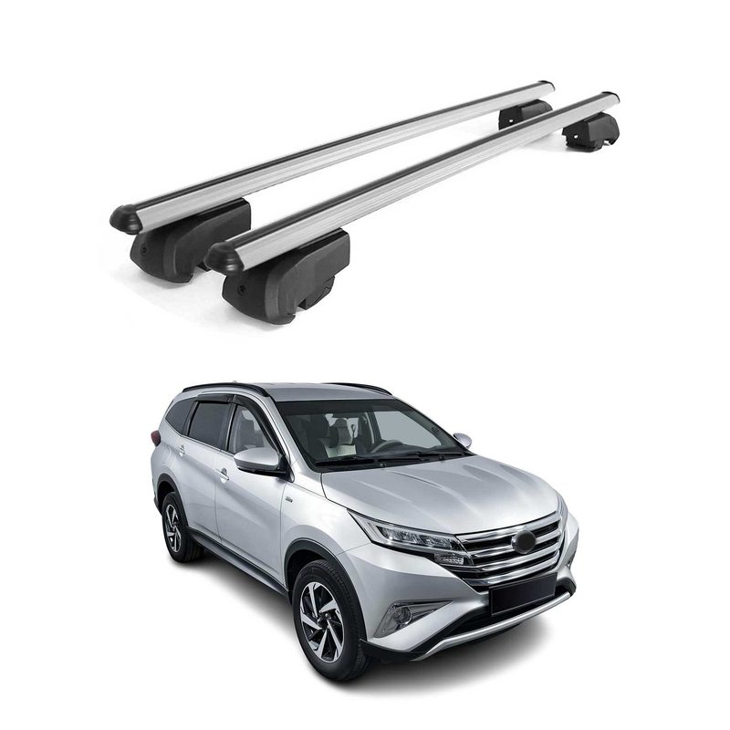 Car Roof Rack Cross Bars Luggage Carrier Lockable 47" 2 Pieces Aluminum Silver