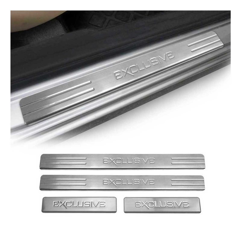 Toyota Door Sill Scuff Plate Scratch Protector Exclusive Stainless Steel Silver 4 Pcs