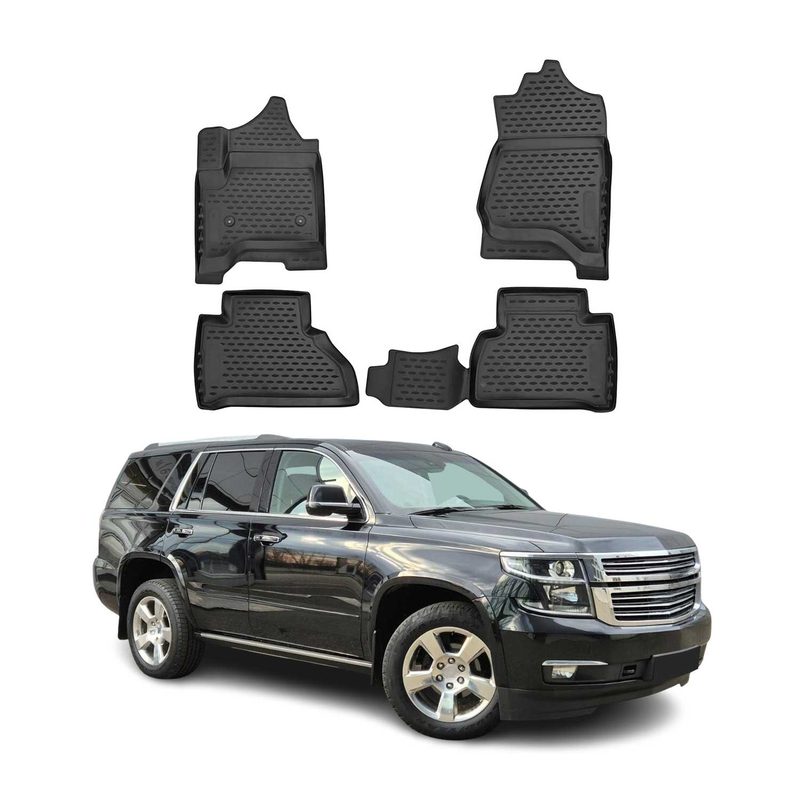 2015-2020 Chevrolet Tahoe Floor Mats Liners Full Set All Weather Black