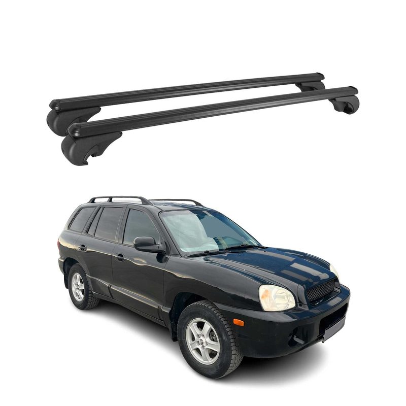 2001-2006 Hyundai Santa Fe Roof Rack Cross Bars Black