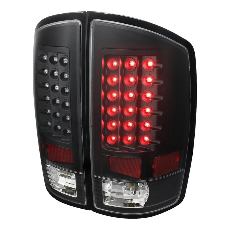 2007-2009 Dodge RAM LED Tail Lights Matte Black Housing/Clear Lens