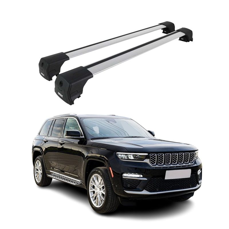 Roof Racks Cross Bars Carrier for Jeep Grand Cherokee 2022-2026 Alu Silver 2x