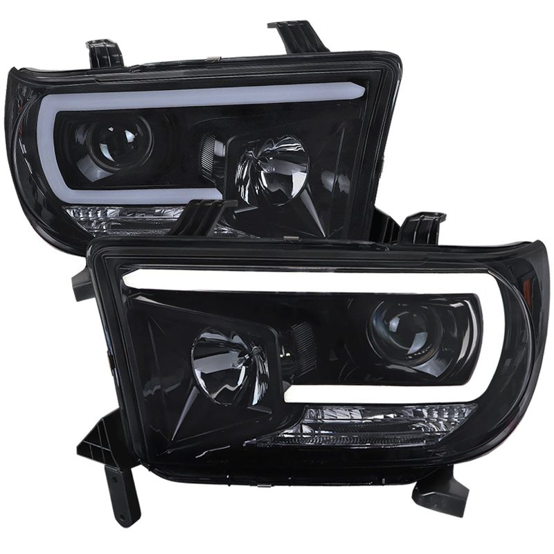 2007-2013 Toyota Tundra/ 2008-2017 Sequoia LED C-Bar Projector Headlights Smoke