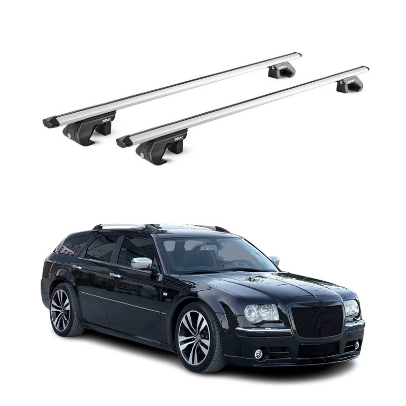 2005-2010 Chrysler 300C Wagon Roof Rack Cross Bars Silver